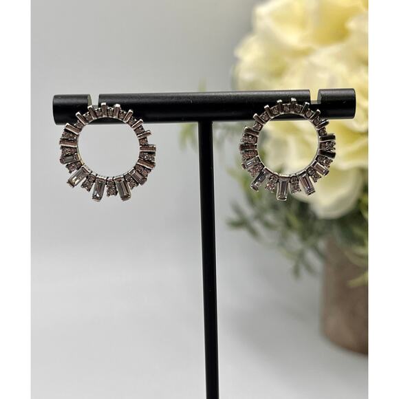 Pandora ALE Baguette CZ Ice Cube Wreath In 925 Sterling‎ Silver Earrings - Picture 2 of 8